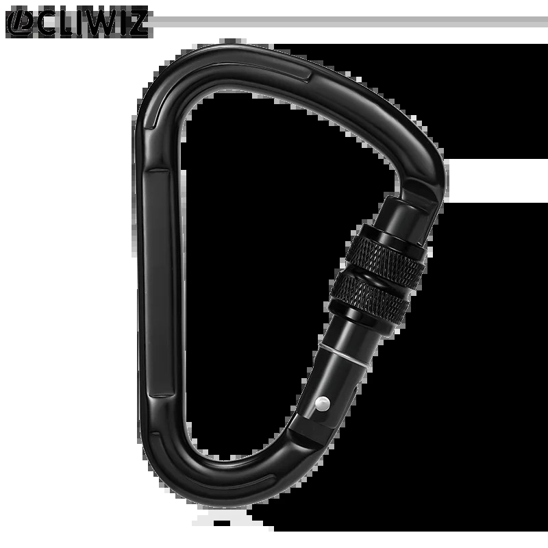 CLIWIZ 25kN Climbing Carabiner Safety Connector Lock Aluminum Heavy Duty HMSCarabiner Screw with CE 260228