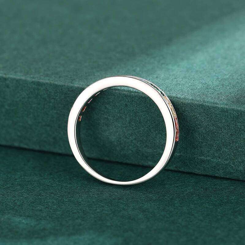 Huitan Bright Square Colorful Zirconia Thin Ring Fashion Finger Band Jewelry for Daily Life Versatile Stylish Accessories Gift H260312