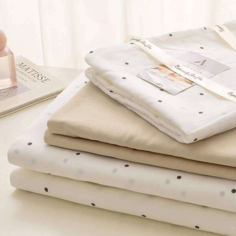 Minimalist Polka Dot Style Duvet Cover Four Piece Bedding Set Bed Sheet Fully Enclosed for Home H260312