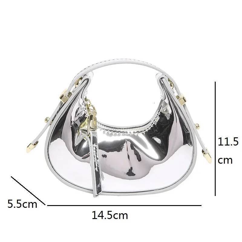 Shiny Patent Leather Handbag for Women Luxury Designer Phone Purse Ladies Lipstick Fashion Kids Bags Hobo Mini Tote Bag