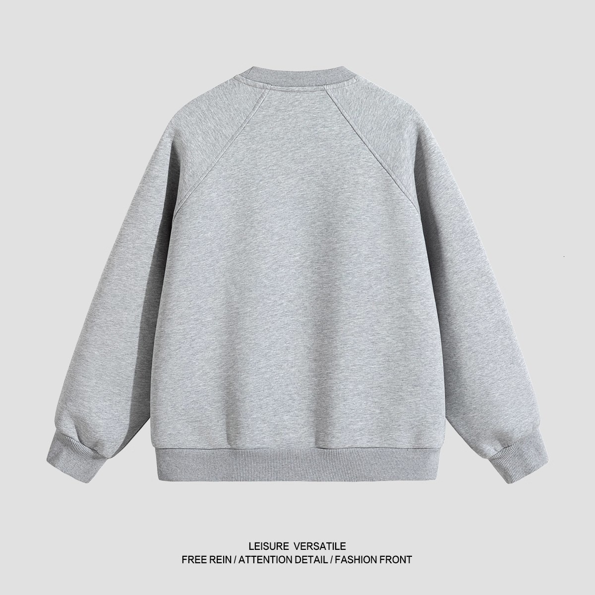 Spring Designer Hoodie And Autumn Thin Round Neck Sweatshirt For Men New Style Patchwork Hoodless Gray Long Sleeve Loose Fit Casual Heavyweight Top Tr