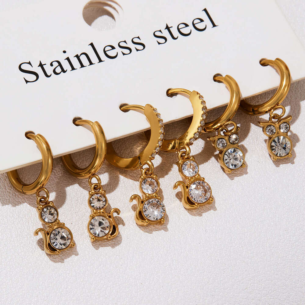Titanium Steel Gold-plated Non-fading Niche Stud Earrings, Super Shiny Full Diamond Zirconia, Elegant And Versatile Women's Earrings