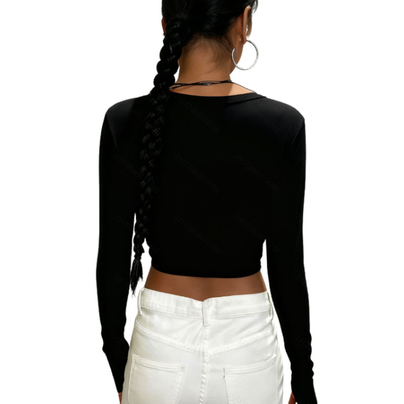 Classic Crew Neck Long Sleeve Tee, Lightweight Comfortable Daily Wear