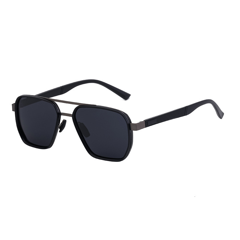 fashion double-bridge sunglasses for men, outdoor driving sun protection eyewear, wholesale square-frame glasses shades