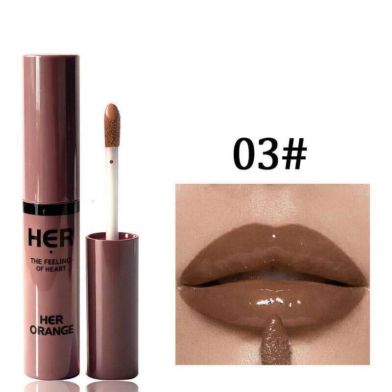 Herorange Shimmering Mirror Glaze, Moisturizing, Not Fade, Easy to Apply, Water-Glossy Glass Lip Gloss Cosmetics, Christmas Gift W260311