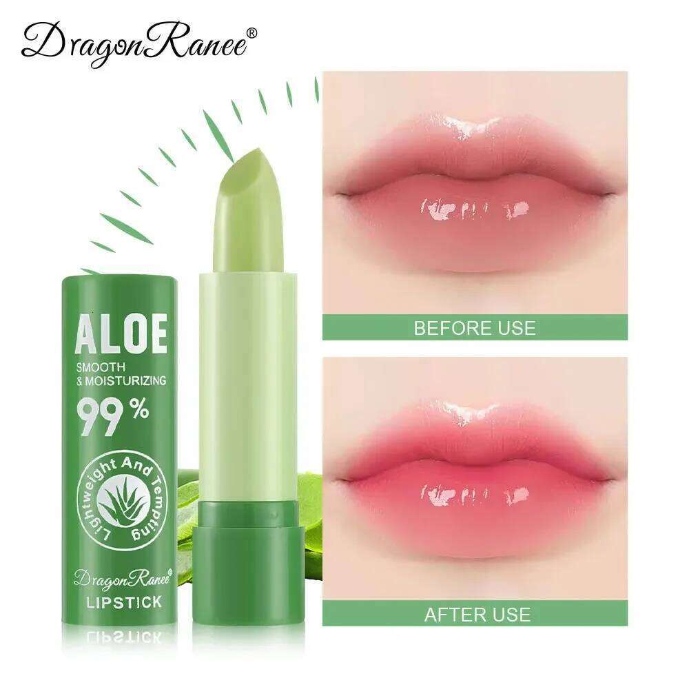 Aloe Vera Color Changing Lipstick Long-Lasting Moisturizing Stain Temperature Change Balm Nourishing Makeup Lip Care W260311