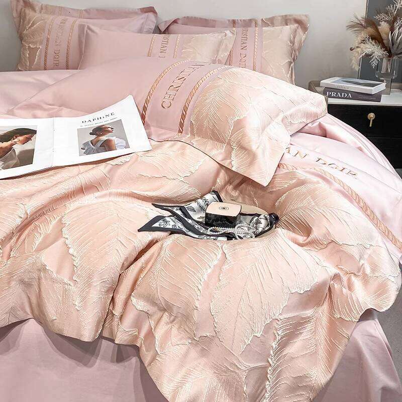 Light 100% Pure Cotton Four-piece Embroidery Quilt Cover Sheet Pillowcases Home Textile Bedding Set 1.8m 2m Bed H260312