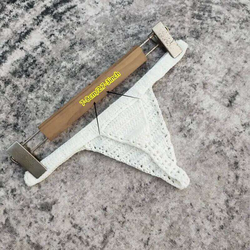 Hand Crochet Women Swimwear Sexy Beach Bikini Set Cover UP Skirt Boho Style Elastic Waistband Tassels Y260303