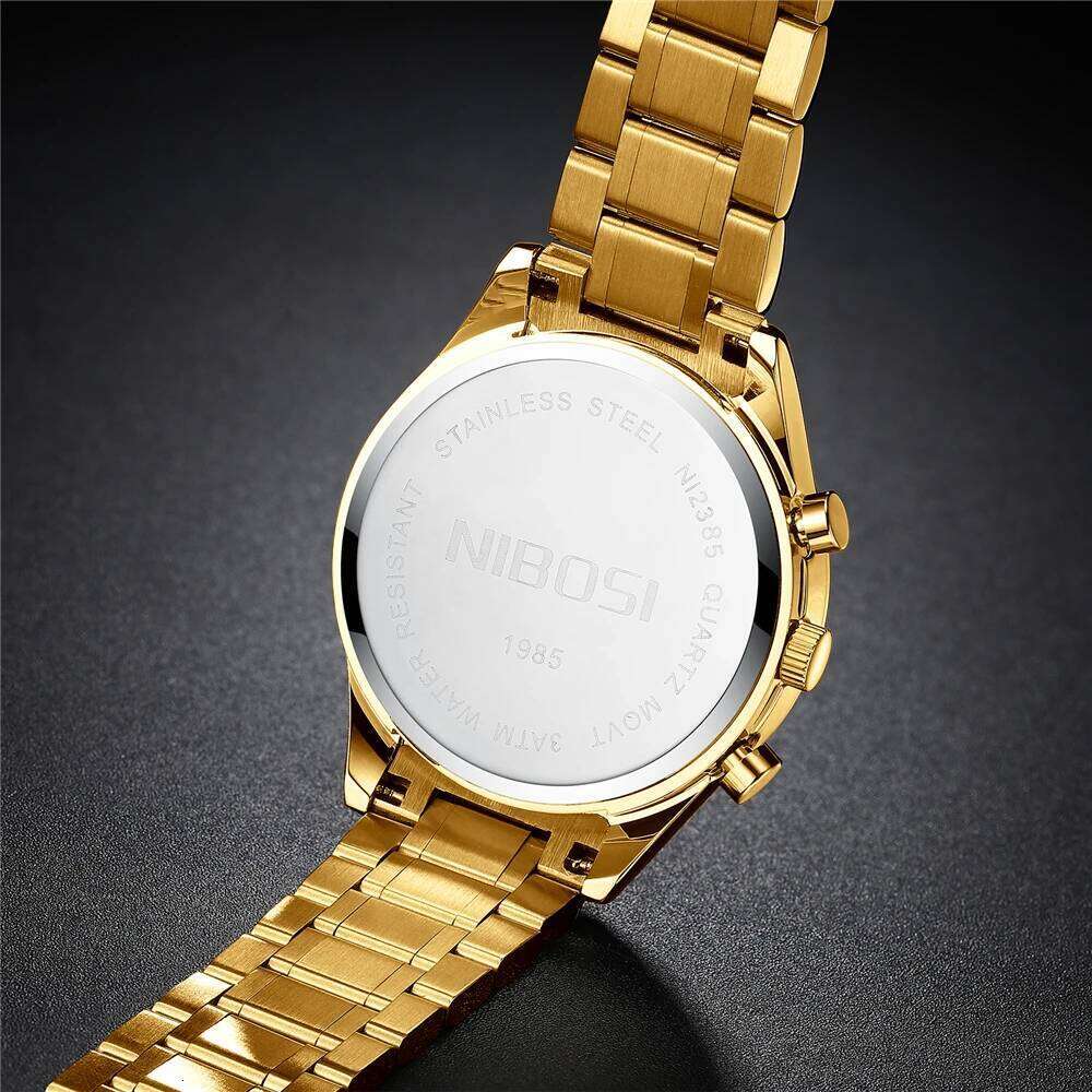 NIBOSI Skeleton Top Brand Luxury Waterproof Quartz Watches Business Chronograph Wrist Watch Men Relogio Masculino