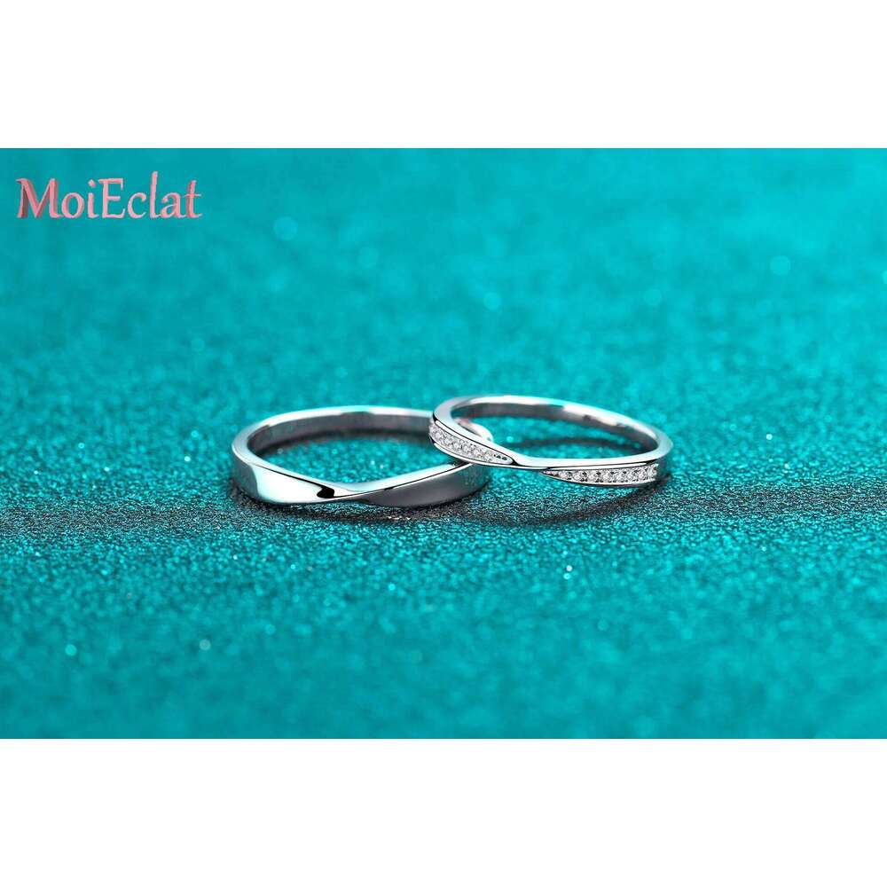 Gorgeous Valentine's Day Gift Platinum Couple Ring for Women & Men, Moissanite Cluster Design Pt950 Fine Jewelry Birthday Gifts H260312