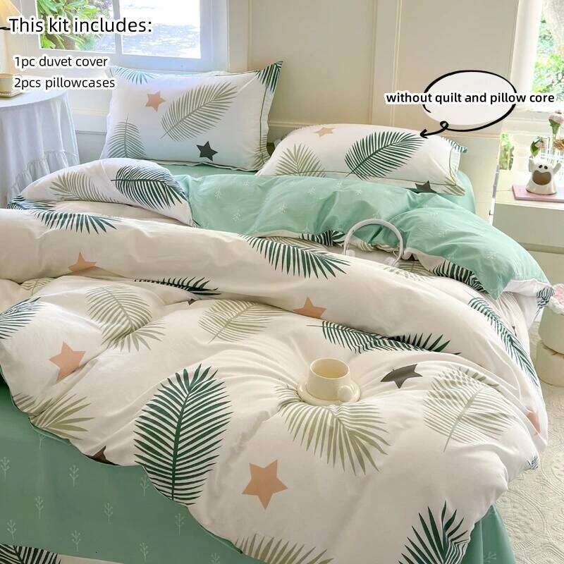3pcs Leaves Duvet Cover Set Pillowcases No Filling no flat sheet Twin Single Queen King Size Girls Bedding Linen H260312