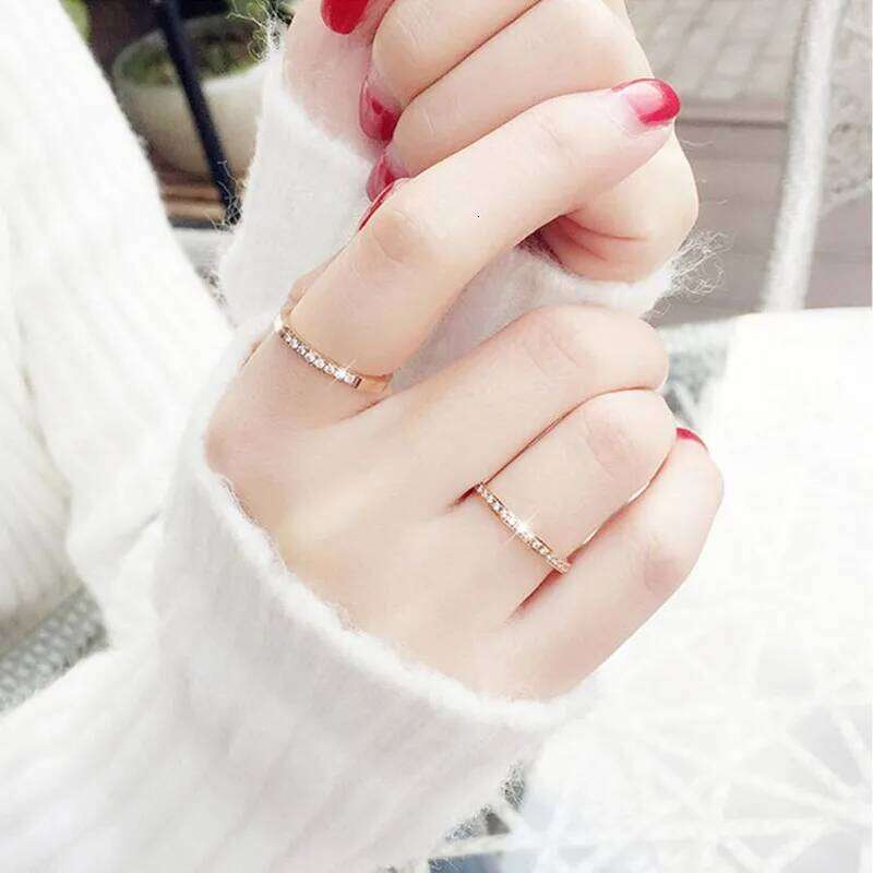 Stainless Steel Half Eternity Band Pave Setting CZ Wedding Ring for Women Girl Size 4-10 H260312