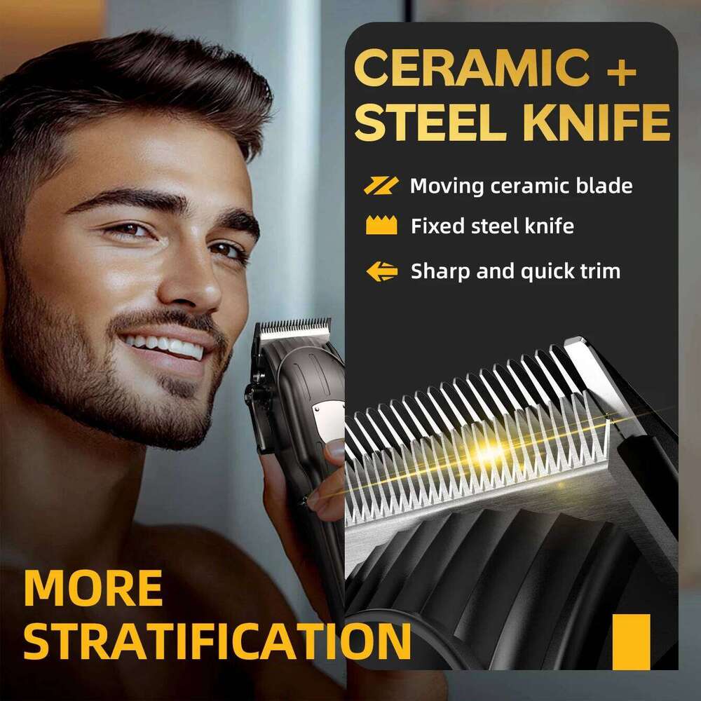 KIKIDO Professional Men Electric Trimmer 1200mAh Rechargeable Hair Clipper Adjustable Trimming Length Cordless Beard Shaver C260312