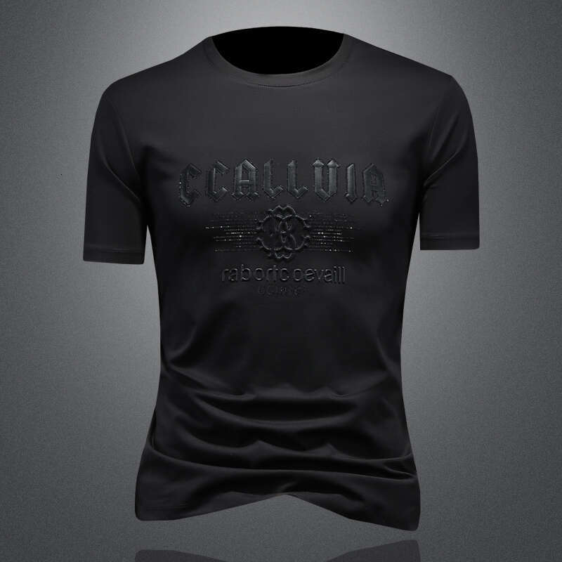 Factory Direct Sale Station Summer New Men's Short T-Shirt Mercerized Cotton Round Neck Half Sleeve Tee European Goods T Luanyun
