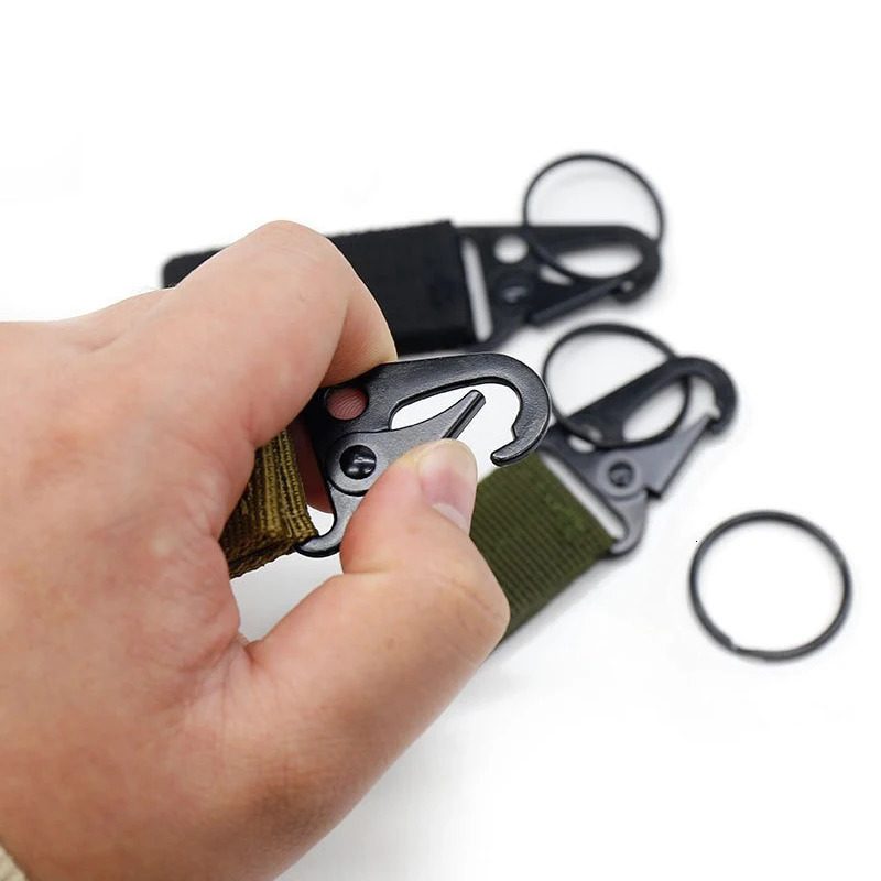 4Pcs Nylon Tactical Carabiner Keychain Webbing Buckles Molle Belt Backpack Clips Hook Hanging Outdoor Camping Hiking EDC Tools 260228