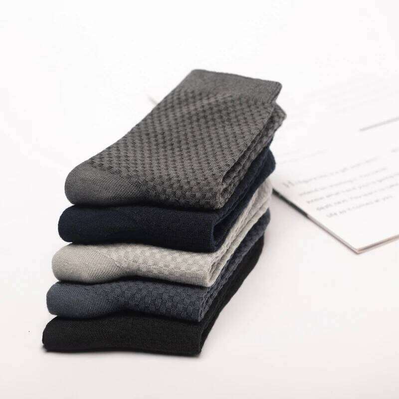 10Pairs/Lot Men's Bamboo Fiber Long Black Business Soft Breathable New High Quality Autumn for Male Socks Plus Size 39-48 Z260312