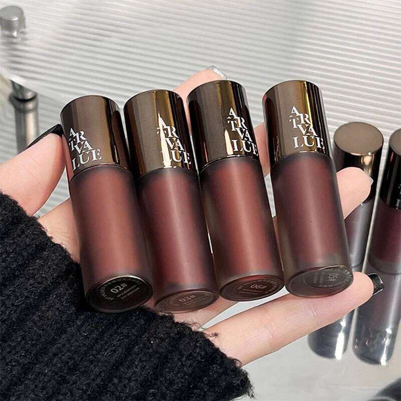 Punk metal matte velvet Mud Soft mist white lip glaze Pseudo plain Everything with Girlie Grey powder W260311