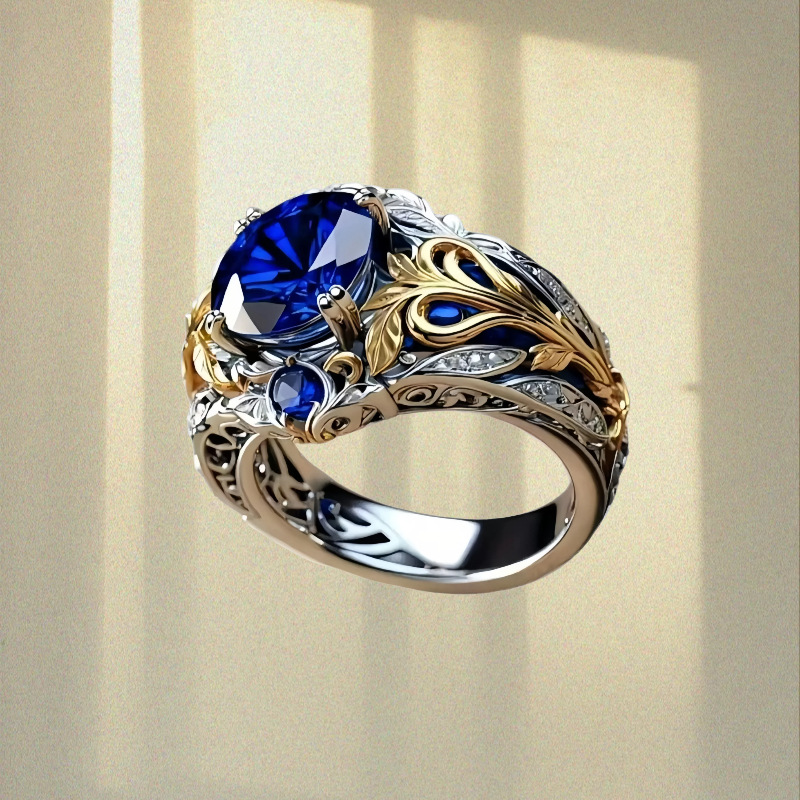 Designer vintage sapphire-encrusted ring