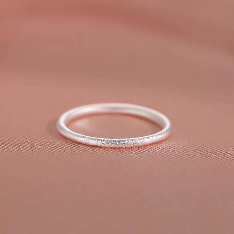 999 Fine Silver Rings - Men Women Minimalist Thin Plain Band, Niche Luxury Index Finger Ring, Couples Matching Jewelry Wholesale H260312