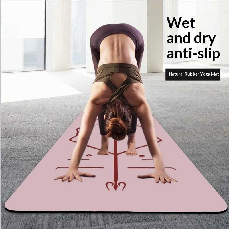 Eco Friendly Natural Rubber Yoga Mat PU Extra Thick Extra Wide Non Slip PROfESSional Pilates Workout Exercise Mat blue M260312