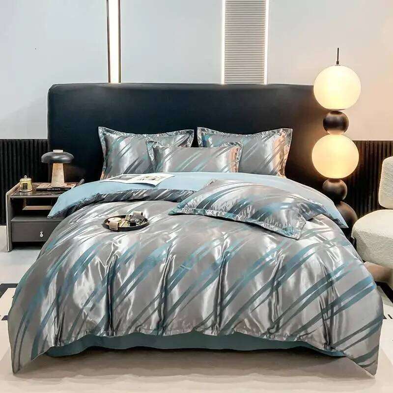 2024 skin-friendly high-count soft and silky AB version - new light European jacquard four-piece set bed sheet style H260312