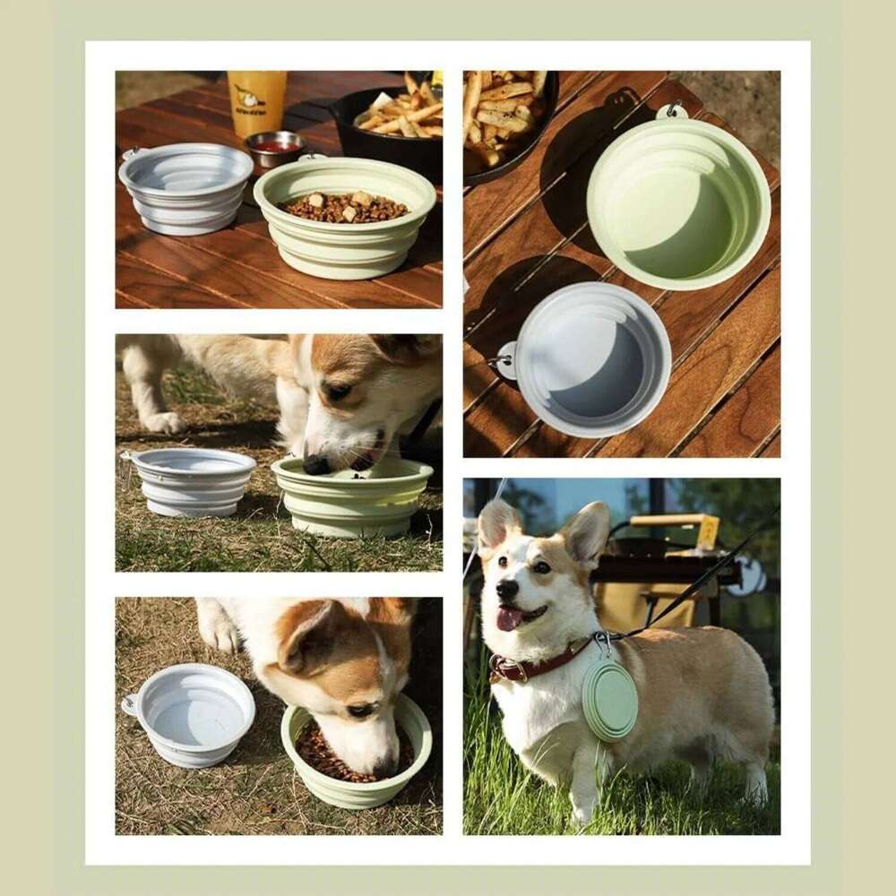 1 pc Collapsible 350ml, travel water with buckle, silicone portable food bowl suitable for cat and dog wa 26Y0312