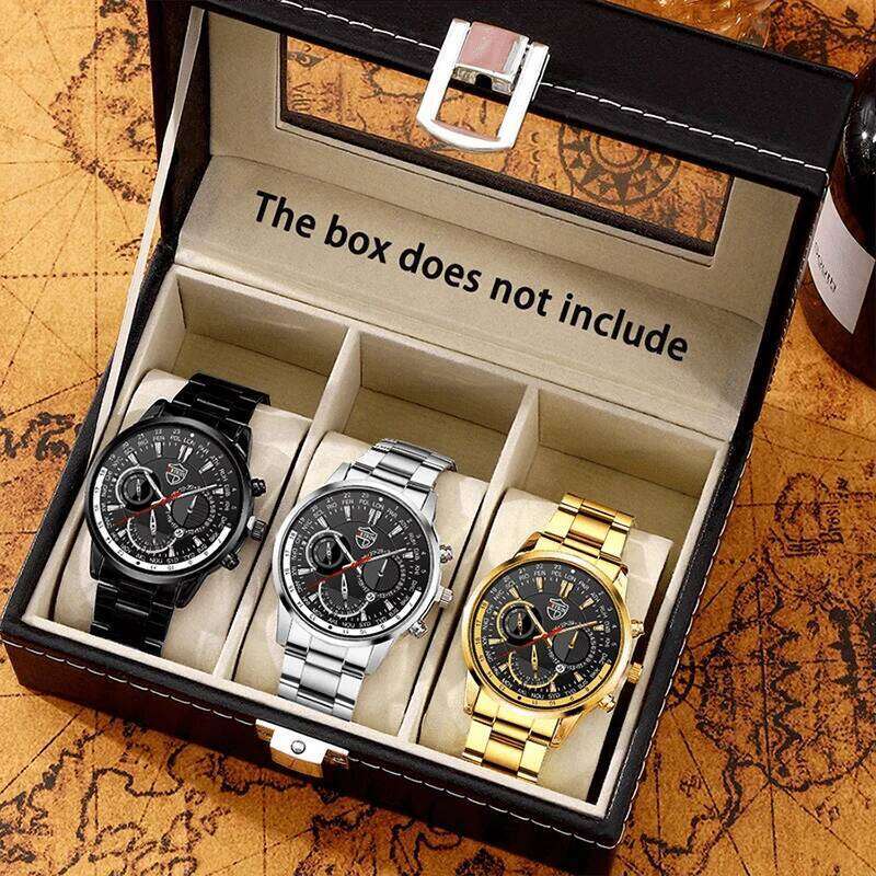 5p/set Business Casual Travel Party Meeting Fashion Quartz Watch Set for Men, Halloween Gifts