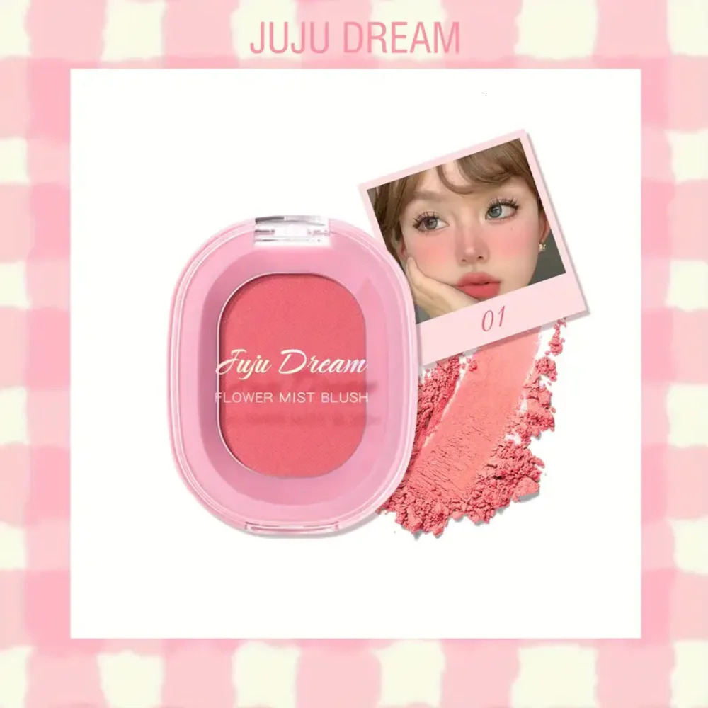 Monochrome Matte Blush PowderNatural Nude Cheek RougeBrightening Long-Lasting WaterproofEasy ApplySafe Xmas Halloween Makeup 260305