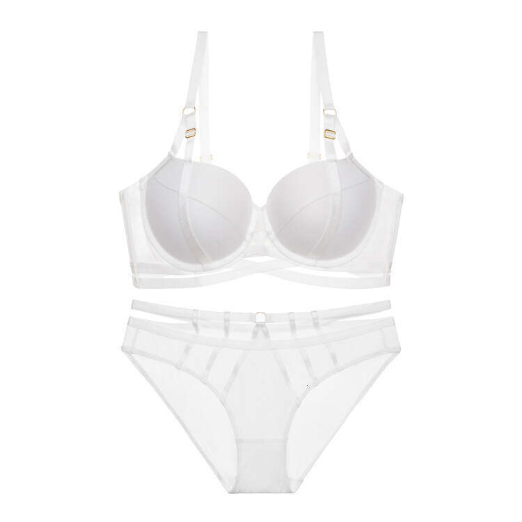 Women Modern Structured Bra Set with Criss-Cross Straps and Matching Panty Elegant Underwire Lingerie for Everyday Wear or Light Activity