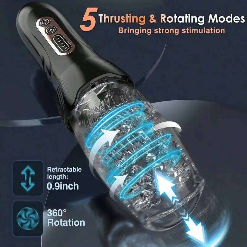 Automatic Masturbator Electric Rotating Masturbators 10 Vibrating Modes Silicone Vagina Masturbation Cup Male Adult Sex Toy Z260312