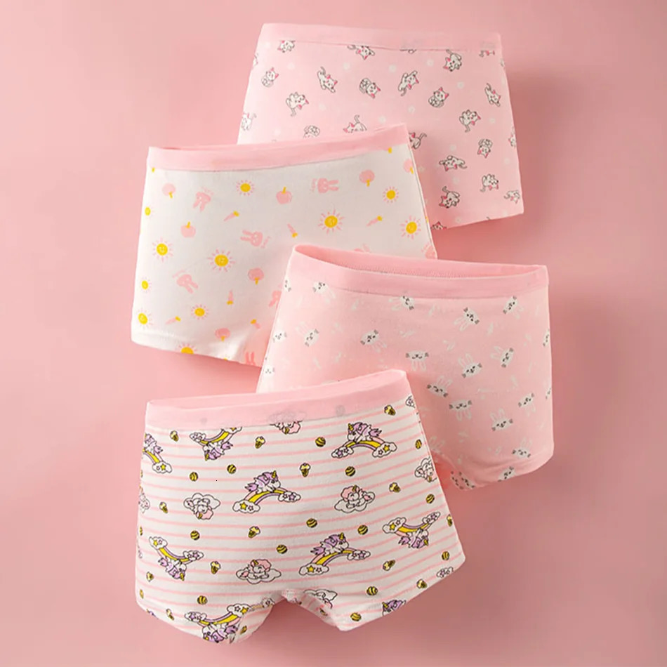 4 PcsPack Girls Underwear Soft Comfortable Breathable Panties for Kids AntiFlash School Daily Wear Toddler Underpants 260311