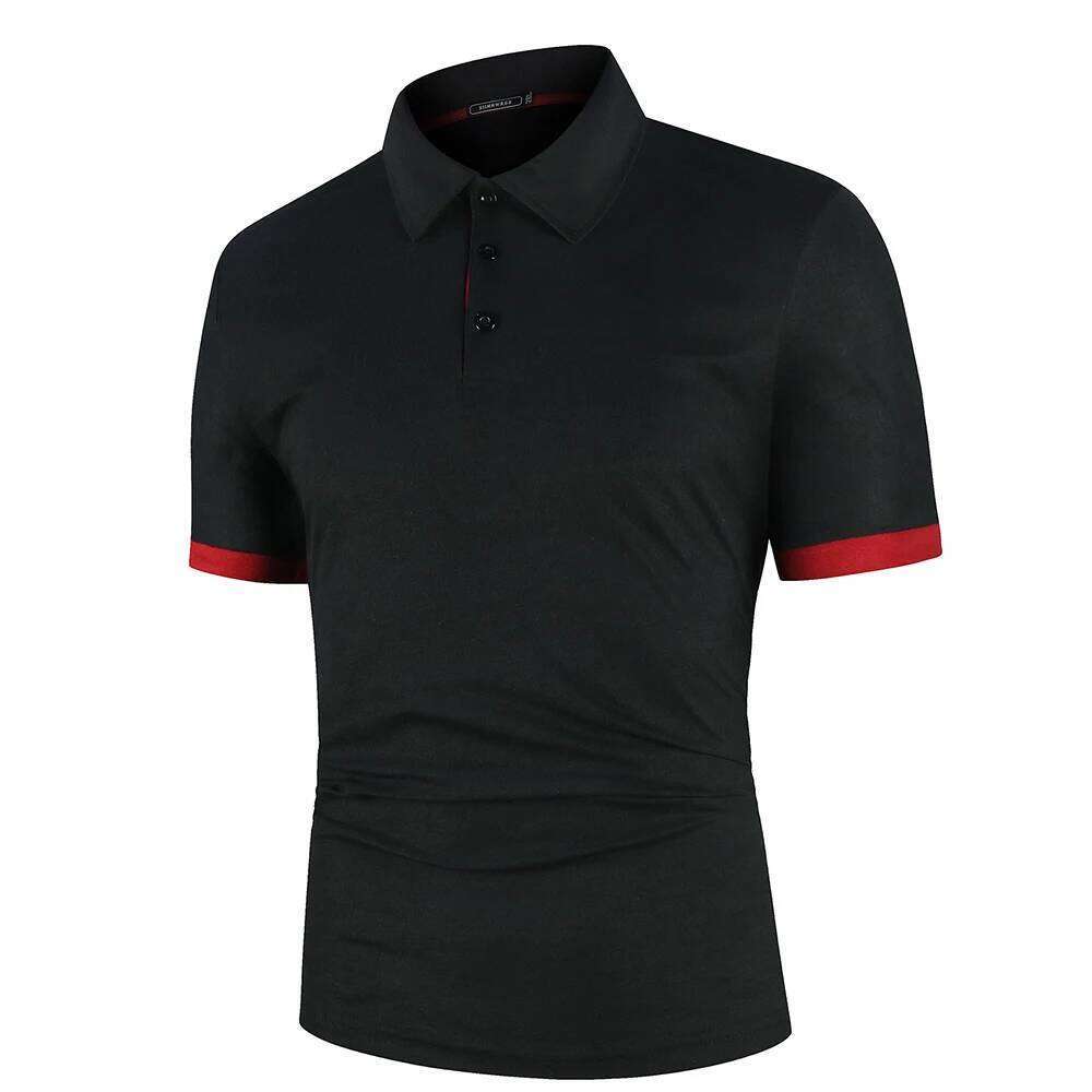 Short Sleeve Shirt Contrast Color Polo New Clothing Summer Streetwear Casual Fashion Men tops 26H0312