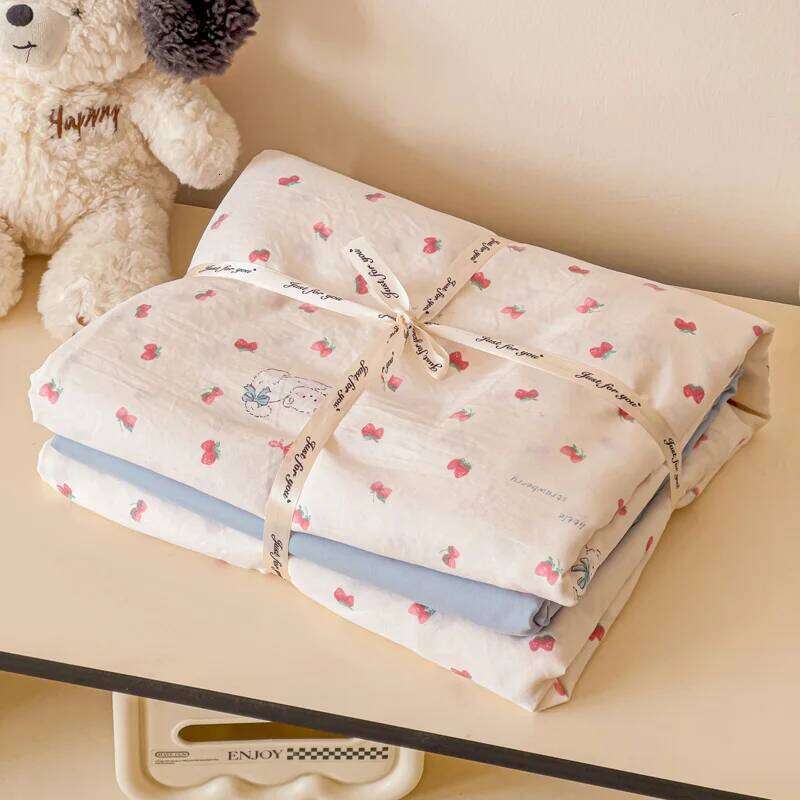 Thick Pure Brushed Bed Sheets, Duvet Cover Set, 4 Piece Bedding Set 2026 new style washed double-layer yarn printed H260312