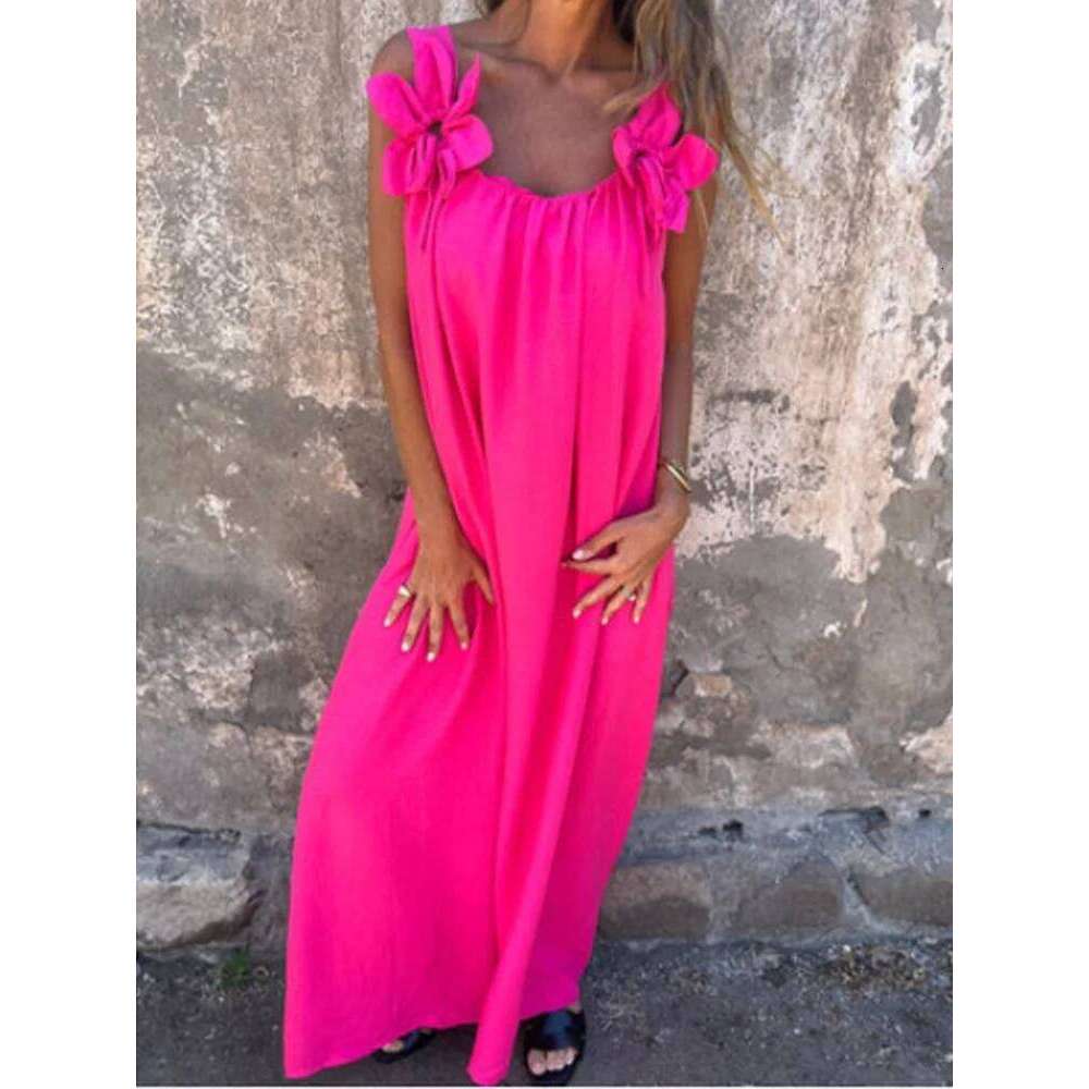 V-neck Solid Color Short Sleeved Lace Up Women's Dress High Street Fashion Elegant Commuting Style Summer Dresses C260311