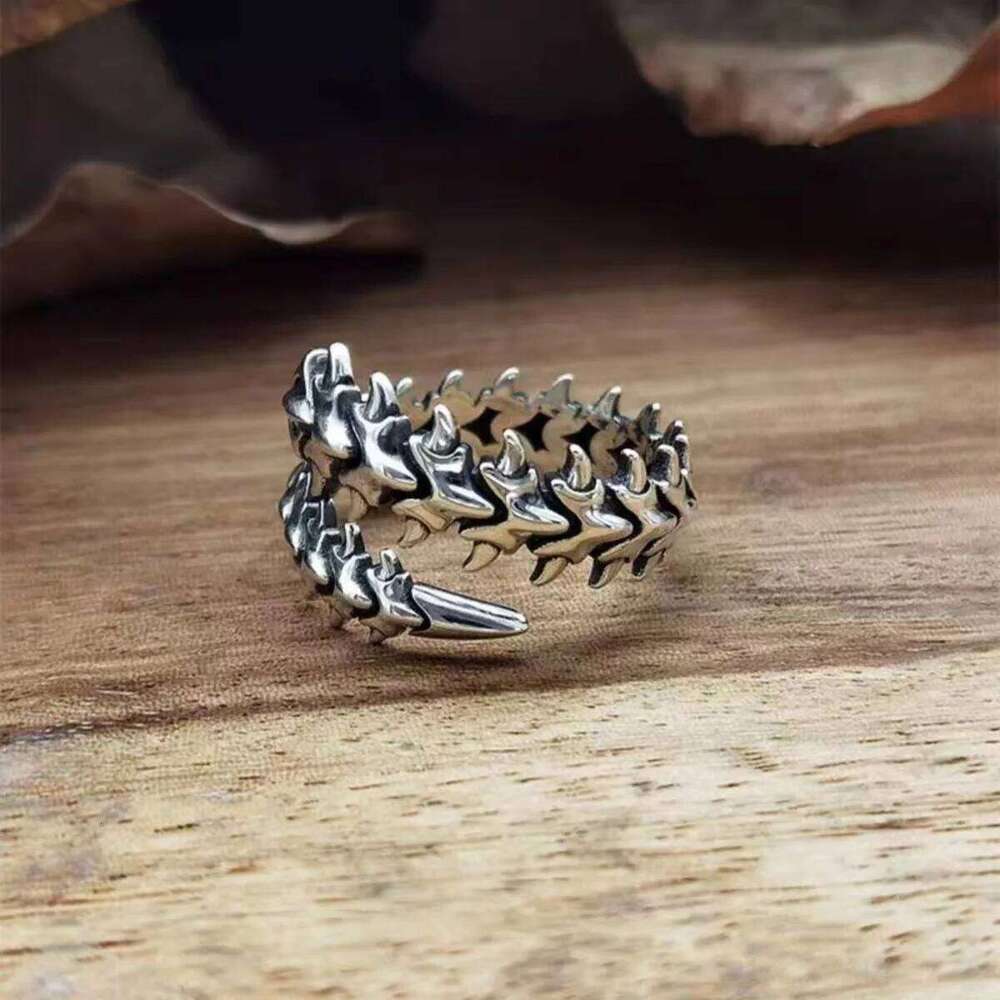 Adjustable Centipede Ring, Stainless Steel Punk Jewelry for Women Men, Comfort Fit Daily Wear Gift Idea H260312