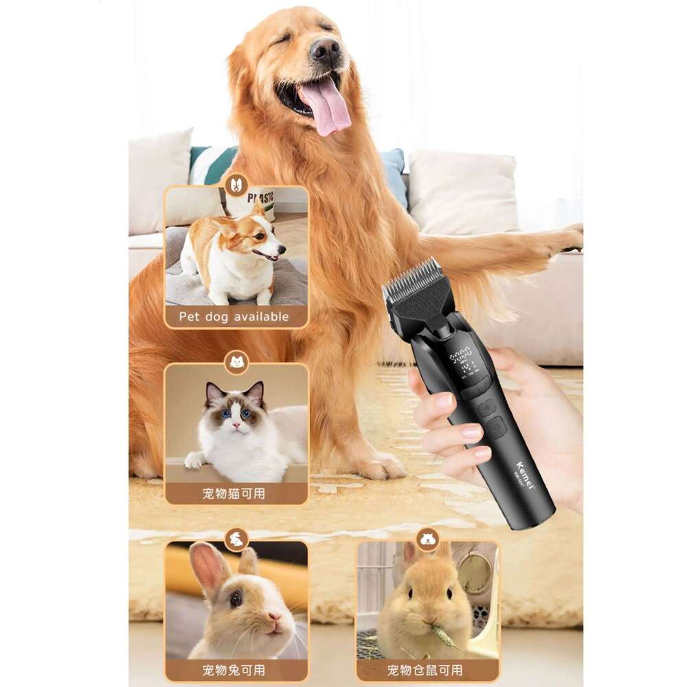 kemei 1857 professional pet grooming electric rechargeable cat shaver dog trimmer 10W animal hair clipper C260312