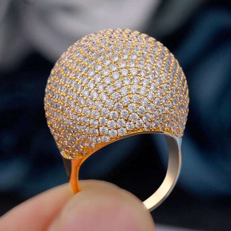 Bride Talk Full Shiny Women Ring Cubic Zirconia Luxury Charming Dubai Bridal Jewelry For Wedding Big Finger Rings High Quality H260312