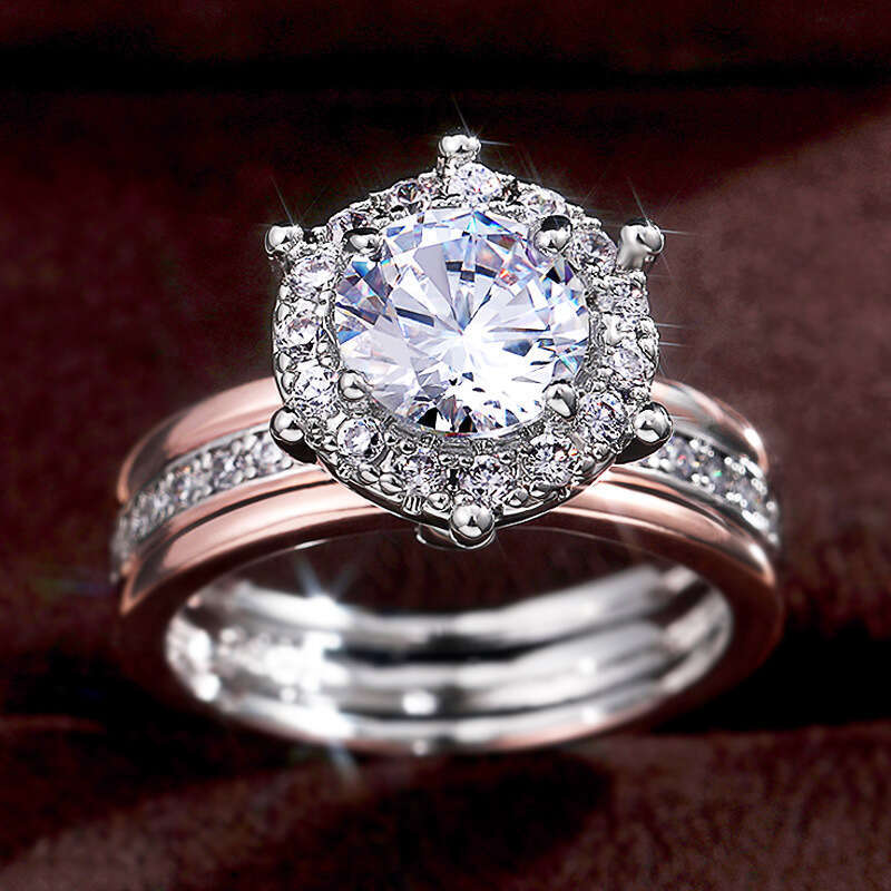 Designer Diamond Rings for Women and Men New Creative Two-tone Zircon Engagement Fashion Designer Jewelry Wedding Party Ring