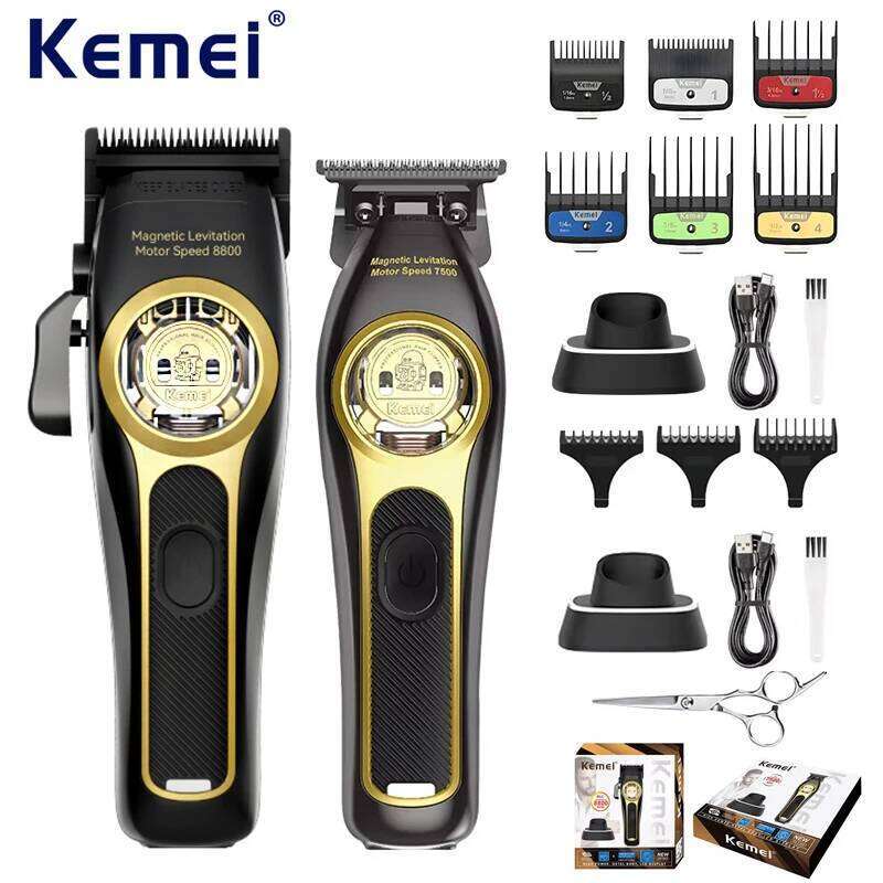 Kemei Barber Clippers Professional Cordless Trimmer Electric Men Finish Hair Cutting Machine KM-2373 KM-2268 Kit C260312