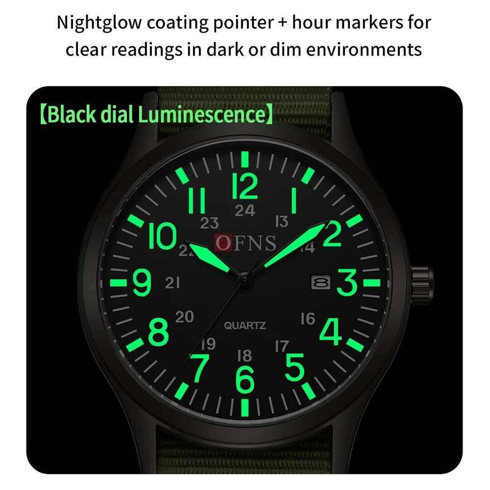 OFNS 7200 Calendar 3ATM Waterproof, Lightweight, Retro, Color Contrasting, Luxury Fashion Men's and Women's Watch
