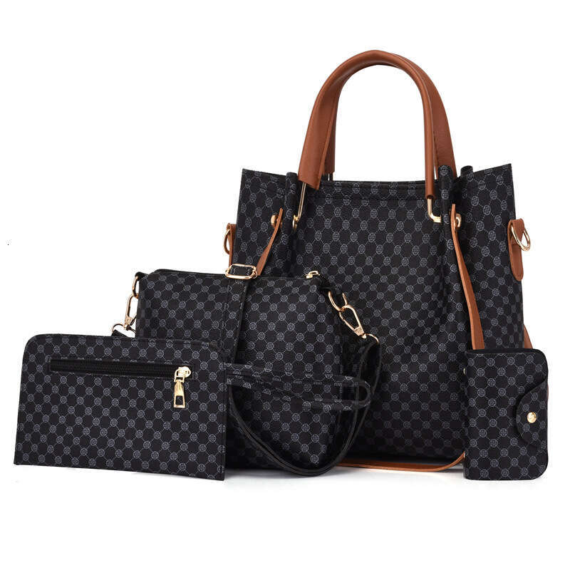 luxury fashion bags Retro Single Shoulder Handbag Four-Piece Set Mother-Daughter Women's Printed Crossbody Bag