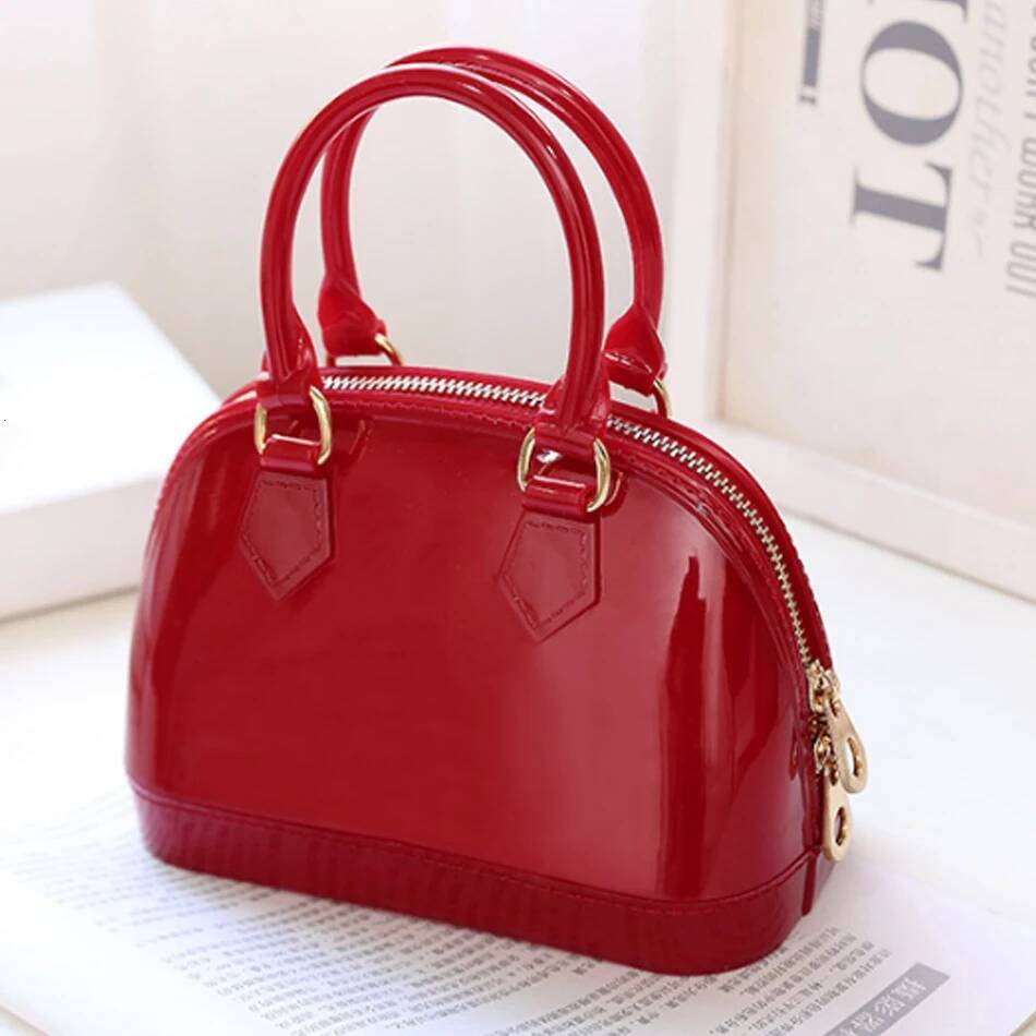 Small PVC Waterproof Candy Colors Jelly Handbag Fashion Shell Shoulder Crossbody Summer Beach Bag
