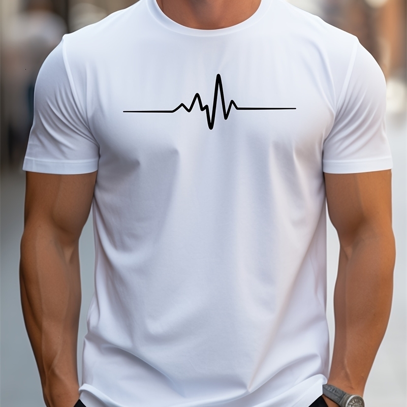 Mens 100 cotton summer loose size Creative Graphic printed slim fit casual sports round neck short sleeved T-shirt top 260227