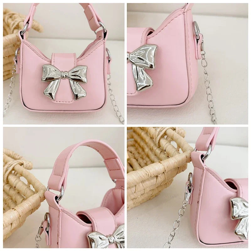 Mini Small Messenger Bags for Girls Chain Purse Handbag Ladies Girl Crossbody Bow Tie Children Bag 260311