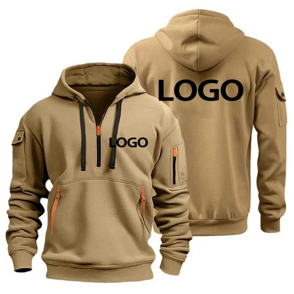 New European Mens Sports Sweater with Zipper and Arm Pockets Customize Your Hooded Sweater Cover And M260312
