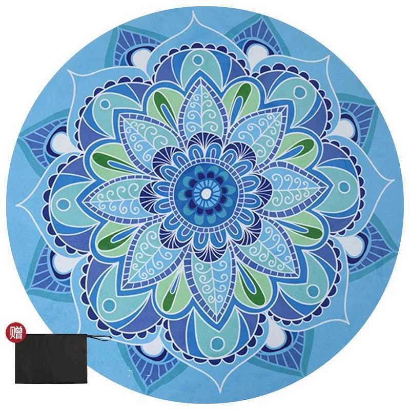 Meditation Mat Skipping Rope Yoga Mat Fitness Cushion Rubber Anti Slip Silent Thickened Widened Circular Mat Fitness Equipment M260312
