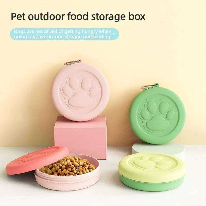 New Pet Outdoor Portable Lightweight Leakproof Dog Food Snack Box Multifunctional Feeding Water Bowl for Dogs and Cats 26Y0312