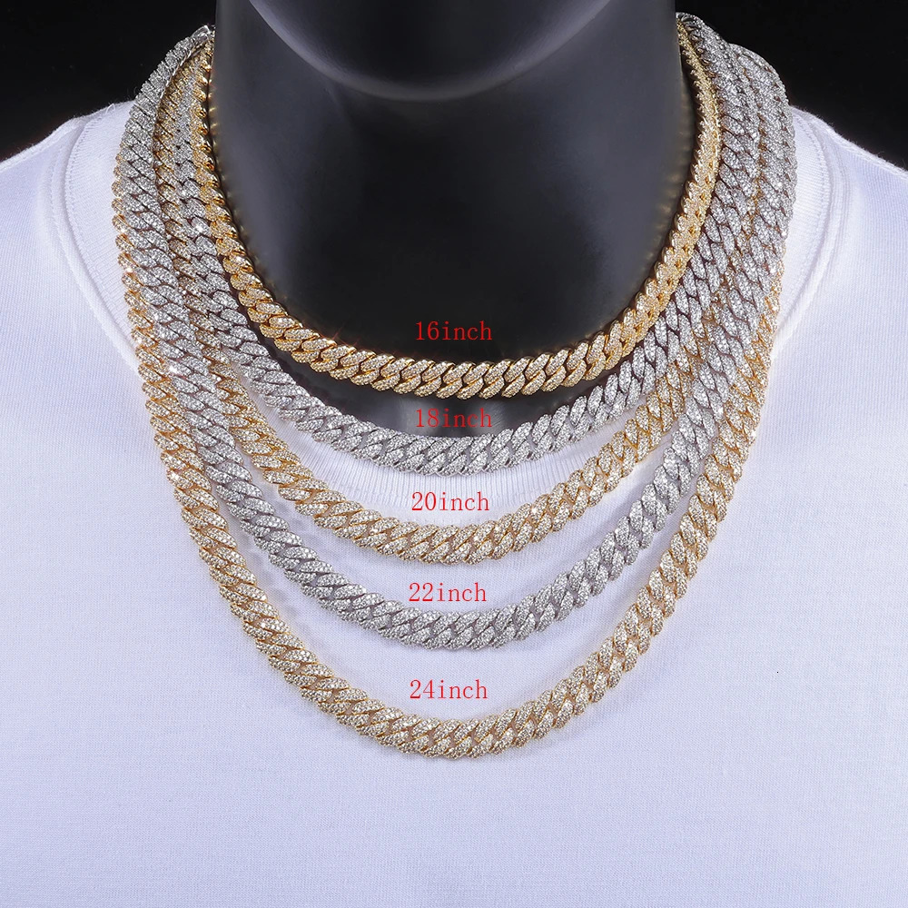 10mm Hip Hop Cubic Zircon CZ Iced Out Bubbles Cuban Link Chain Necklace For Men Women Jewelry Birthday Gift 260304
