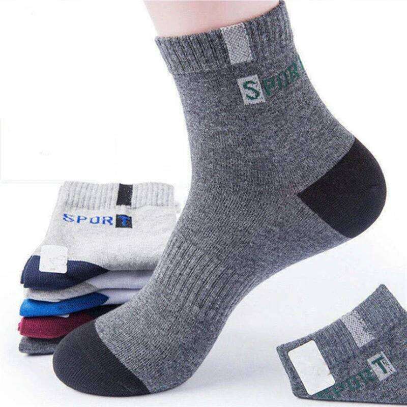 5Pairs Autumn Winter Men Cotton Sports Breathable Business Socks Size EU39-45 Z260312