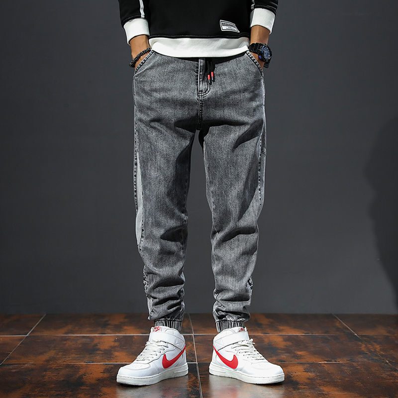 Spring And Autumn New Men's Jogger Pants Trendy Brand Loose Designer Pants Fit Versatile Fashionable Tapered Denim Casual Harem Pants